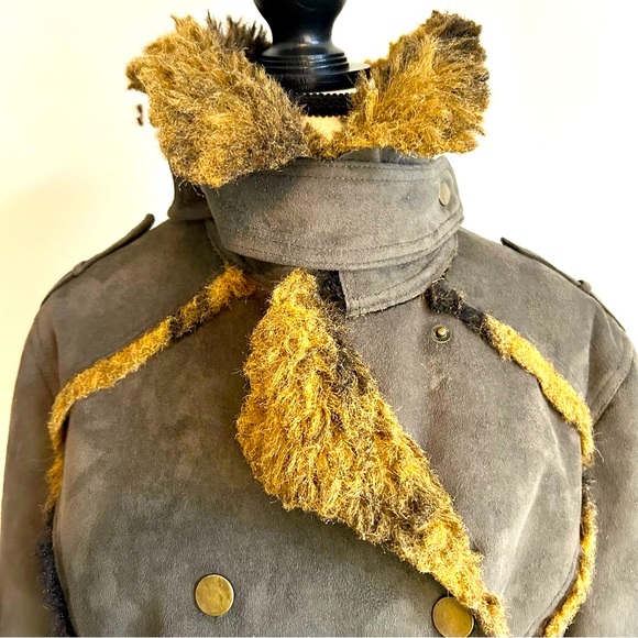 RARE Vintage NESS Chocolate Faux Fur Velvet Women's Coat Size Large - Picture 12 of 15